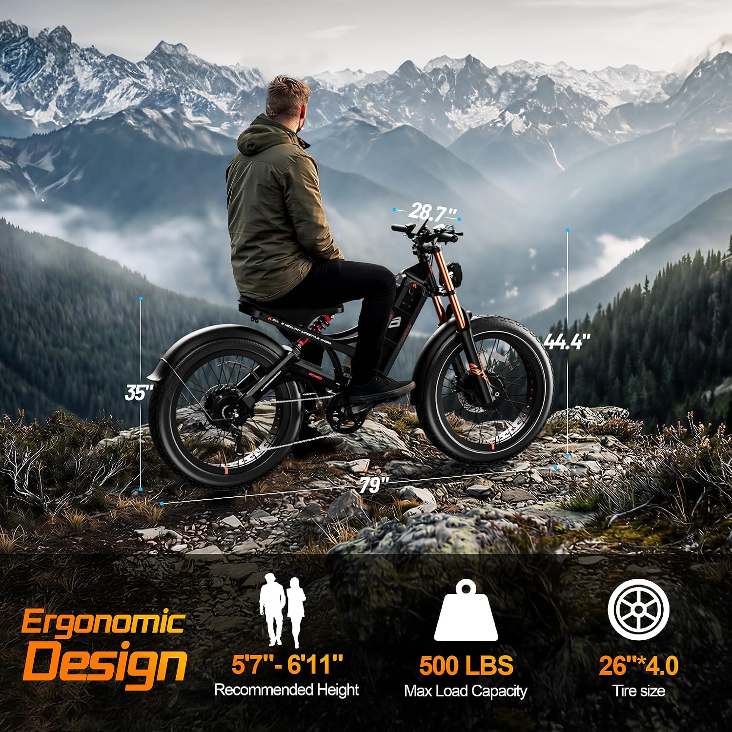 eAhora 2026 Romeo Pro3/2 50/46Mph Ebike 5600/4000W Dual Motor 200+Miles Electric Bike for Adults, 52V/70Ah 60V/80Ah Long Range 26 * 4.0' Fat Tire Full Suspension Electric Mountain Bike