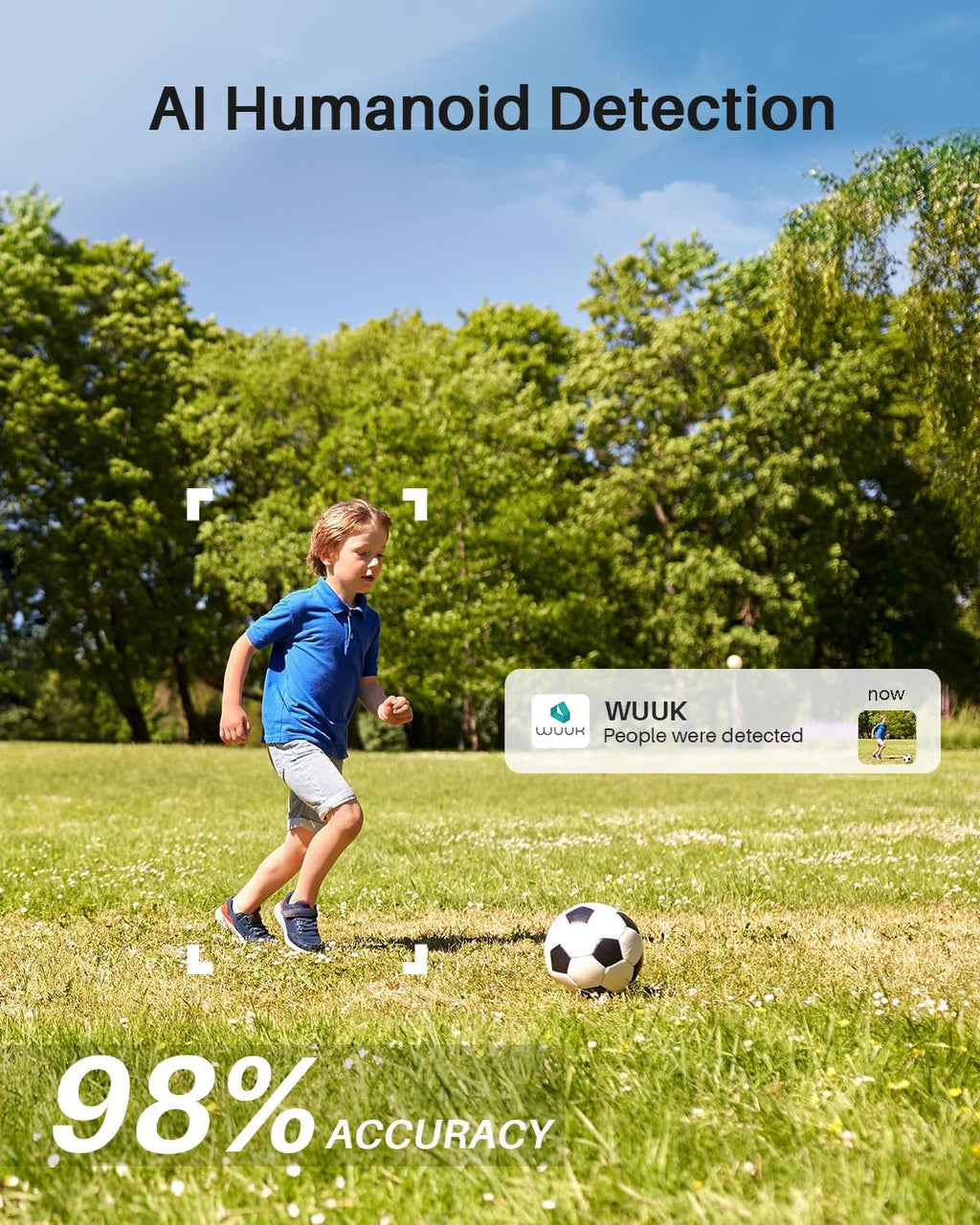 WUUK Solar Security Cameras Wireless Outdoor, Home Surveillance System, 2K, No Monthly Fee, Motion Alert, Night Vision, 2.4/5 GHz WiFi, 32G Local Storage, Compatible with Alexa & Google, 2-Camera Kit