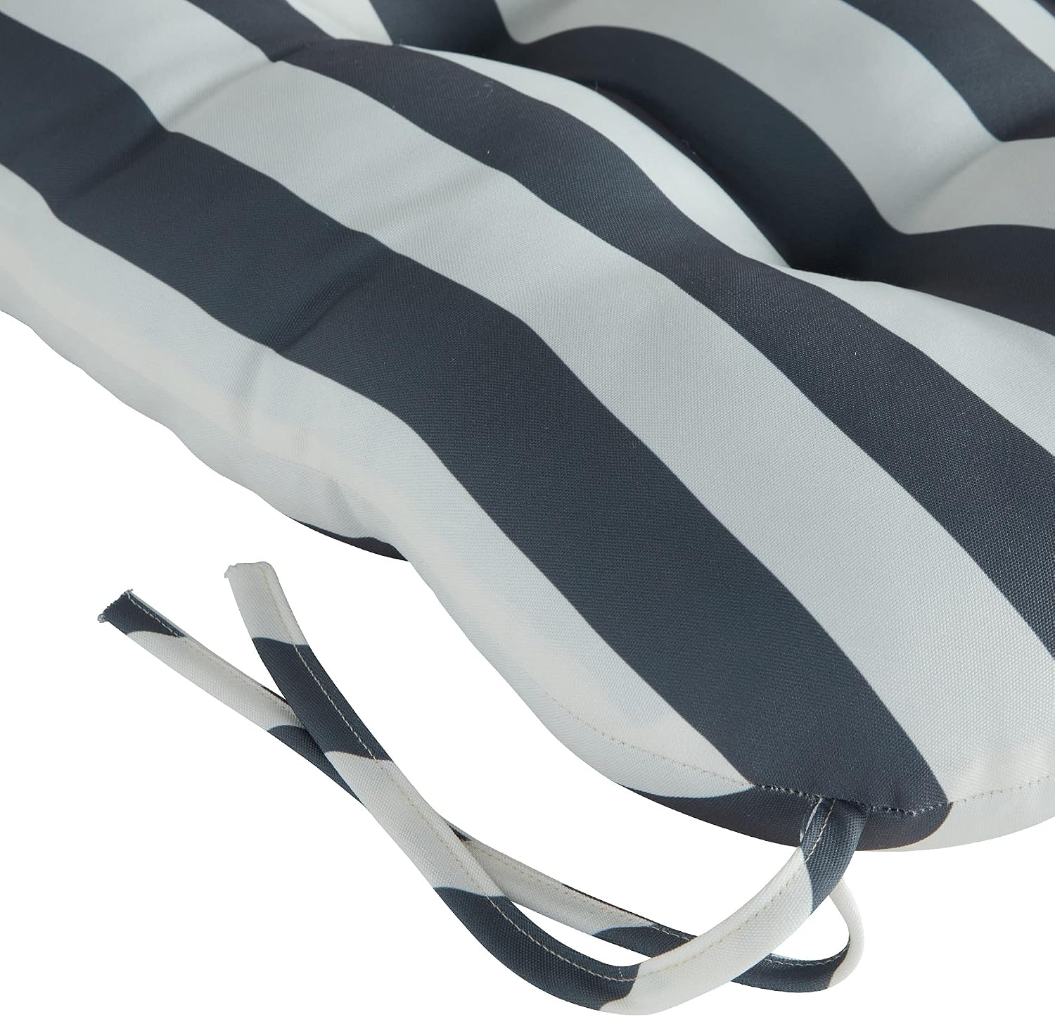 Greendale Home Fashions Outdoor 42x21-inch Seat/Back Chair Cushion (Set of 2), Gray Stripe