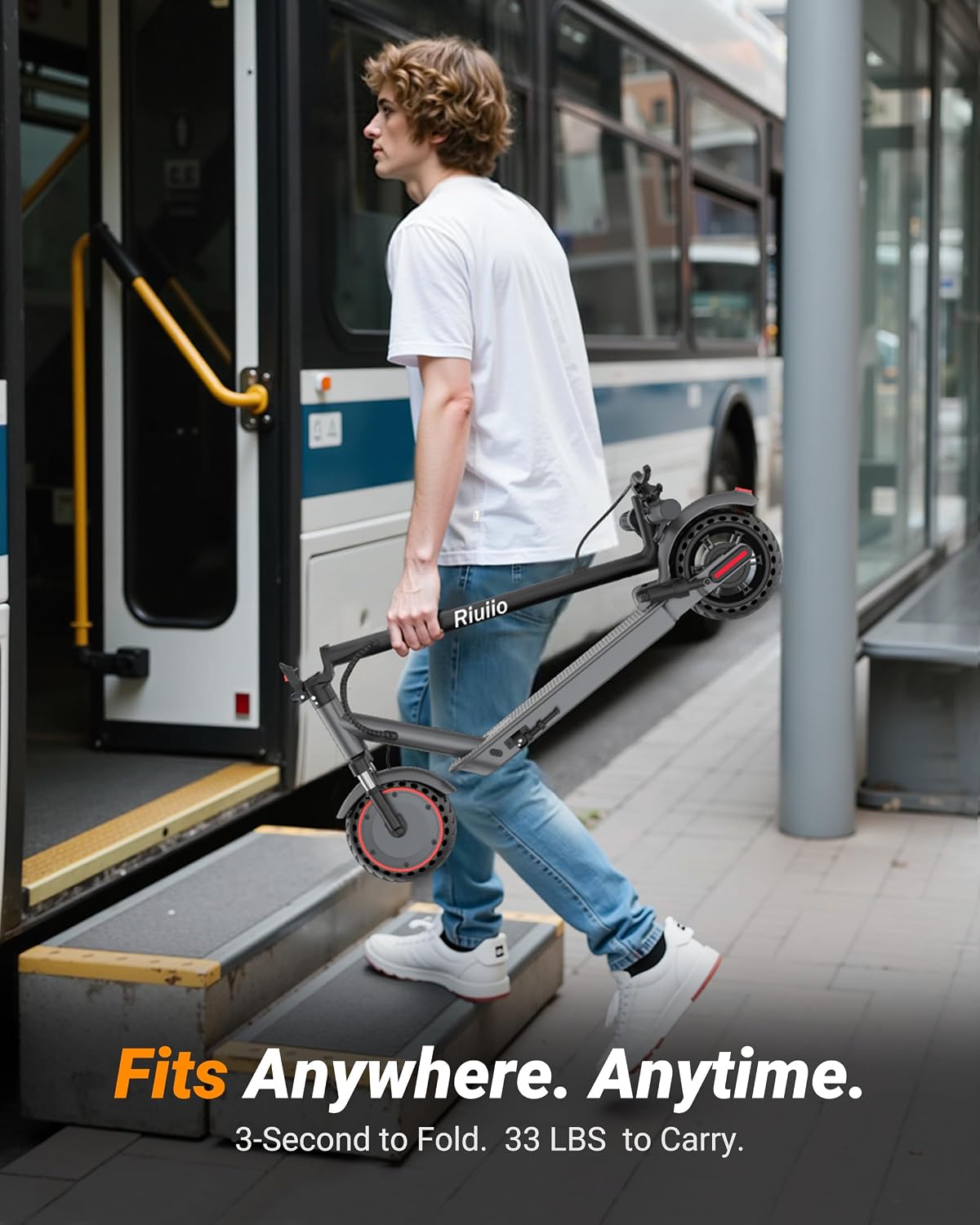 Electric Scooter, 350W-500W Motor, 9 MPH to 22MPH, 10-41 Miles Range, Dual Suspension, Dual Braking, App Control, Foldable Commuter E Scooter for Adults and Teens