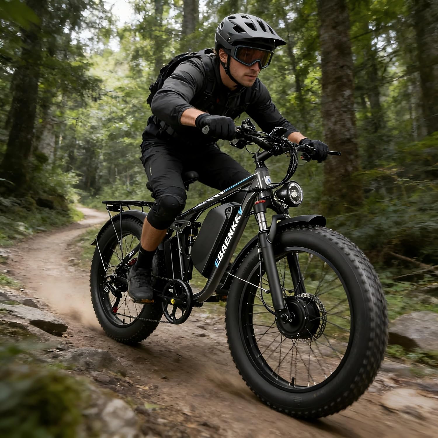 9000W Dual Motor Electric Bike for Adults – 46MPH Fast Ebike 24' Fat Tire 52V 34Ah (1768Wh) 100 Miles Range Full Suspension Off-Road Electric Bicycle for Mountain Sand Snow