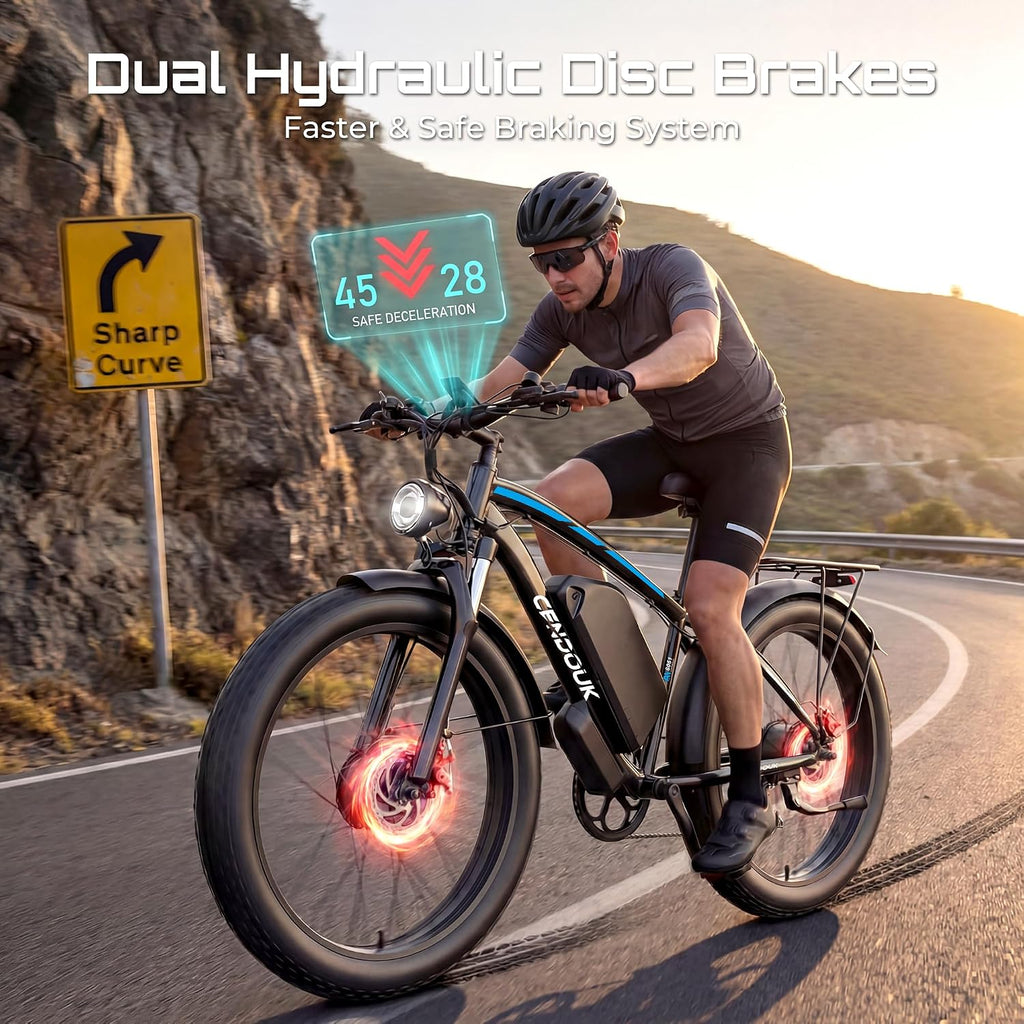 Peak 9000W Dual Motor Ebike Max 47MPH Electric Bike for Adults 52V 34AH Battery 105 Miles Range 24 Inch Fat Tire Fast Electric Bicycles for Snow Off-Road Commuter Mountain E Bike