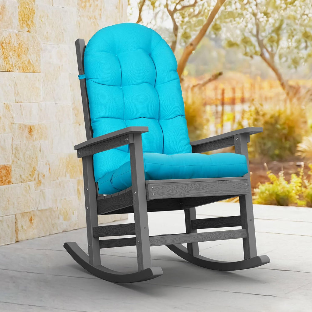 YEFU Adirondack Chair Cushion, Rocking Chair Cushions High Back Set of 4, Thickened Patio Chair Pad for Indoor and Outdoor, 49x20x4.7 Inch, Aruba Blue