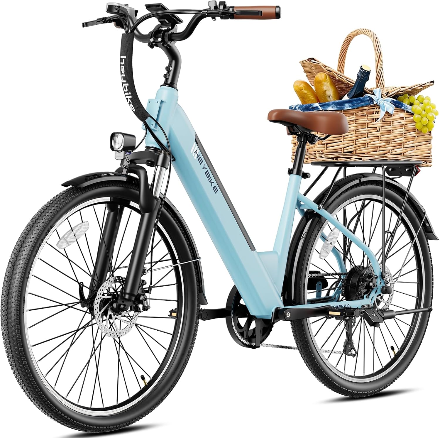 Heybike Cityscape 2.0 Electric Bike for Adults with Peak 1200W Motor, 468Wh Removable Battery, 50Miles 26' Electric Commuter Bike, 7-Speed,UL Certified