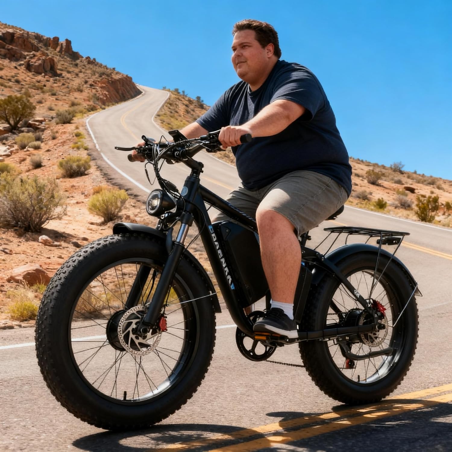 9000W Dual Motor Electric Bike for Adults – 46MPH Fast Ebike 24' Fat Tire 52V 34Ah (1768Wh) 100 Miles Range Full Suspension Off-Road Electric Bicycle for Mountain Sand Snow