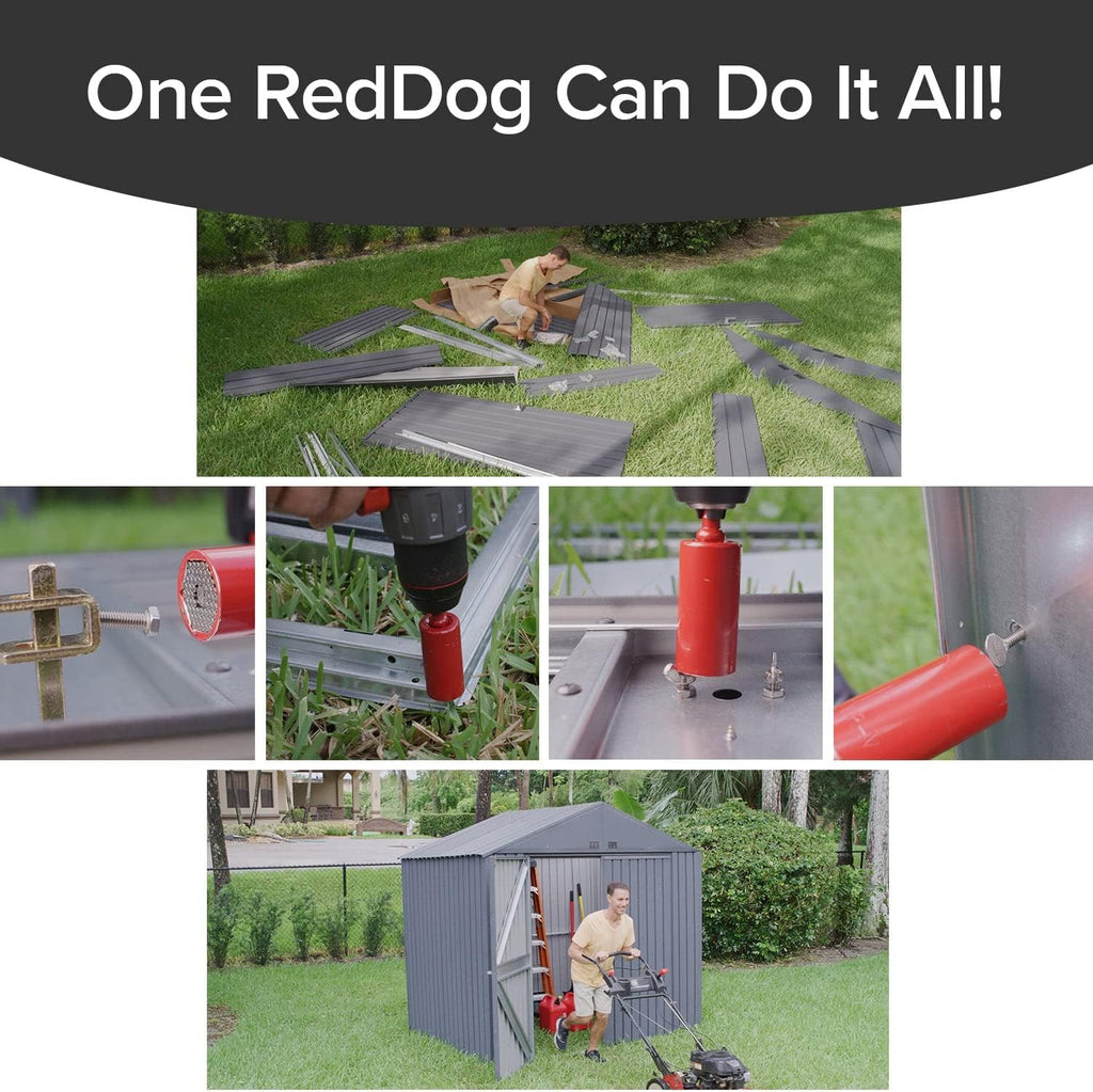 Red Dog Socket w/Drill Adapter, Fits Most Nuts & Bolts, Use with Socket Wrenches & Power Drills, Steel Rods Form Any Shape, Standard or Metric, 2 In. (Pack of 8)