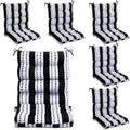 6 Pack High Back Outdoor Chair Cushions Bulk Waterproof Indoor Outdoor Chair Cushion Seat and Back Rocking Chair Cushion Thickened Patio Chair Pad for Indoor and Outdoor (Classic Strip)