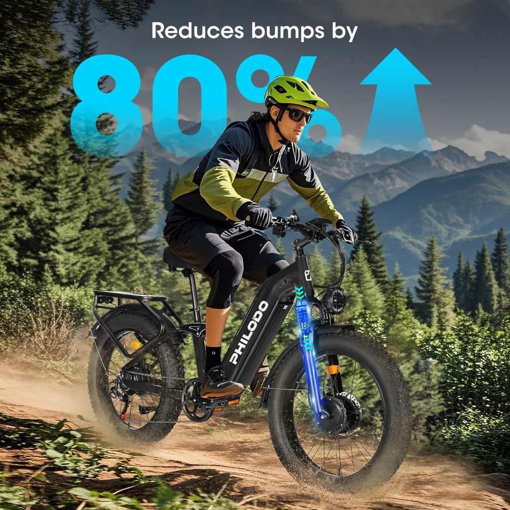 Falcon 60V 32Ah Off-Road Electric Bike Dual Motor Hunting Ebike, Fat Tire Full Suspension Dirt Bike for Adults, Long Range Snow/Sand Electric Bicycle