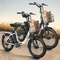 QRONGE Electric Bike, 1000W Peak Folding Electric Bike, 486Wh 70 Miles Range Ebike, Waterproof Removable Battery, 7 Speed, 25 MPH Max, 20' Step-Thru Bicycle with Front Basket