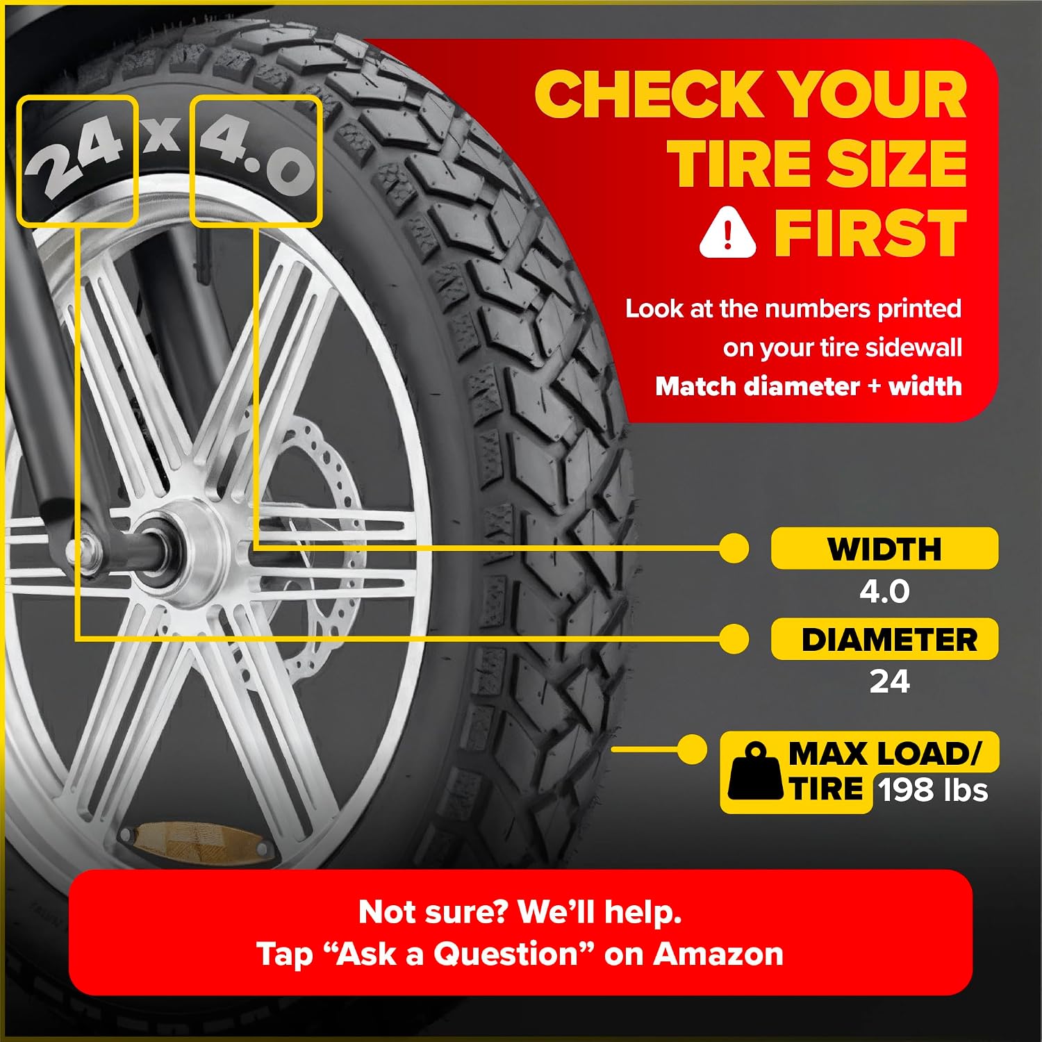 ULTRAVERSE 24x4 E-Bike Fat Tire - Robust, High-Performance 24inch Fat Tyre for MTB and Ebikes, Durable All-Terrain Directional Tread, Superior Density for Street & Trail Adventures-2 Unit