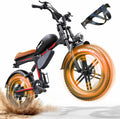 QNUT Electric Bike for Adults - 1500W Peak Motor 28MPH Speed, 48V 18Ah Battery, 60-90 Miles Range, 7-Speed Transmission, 20'x4.0' Retro Motorcycle Design for City & Trail Riding