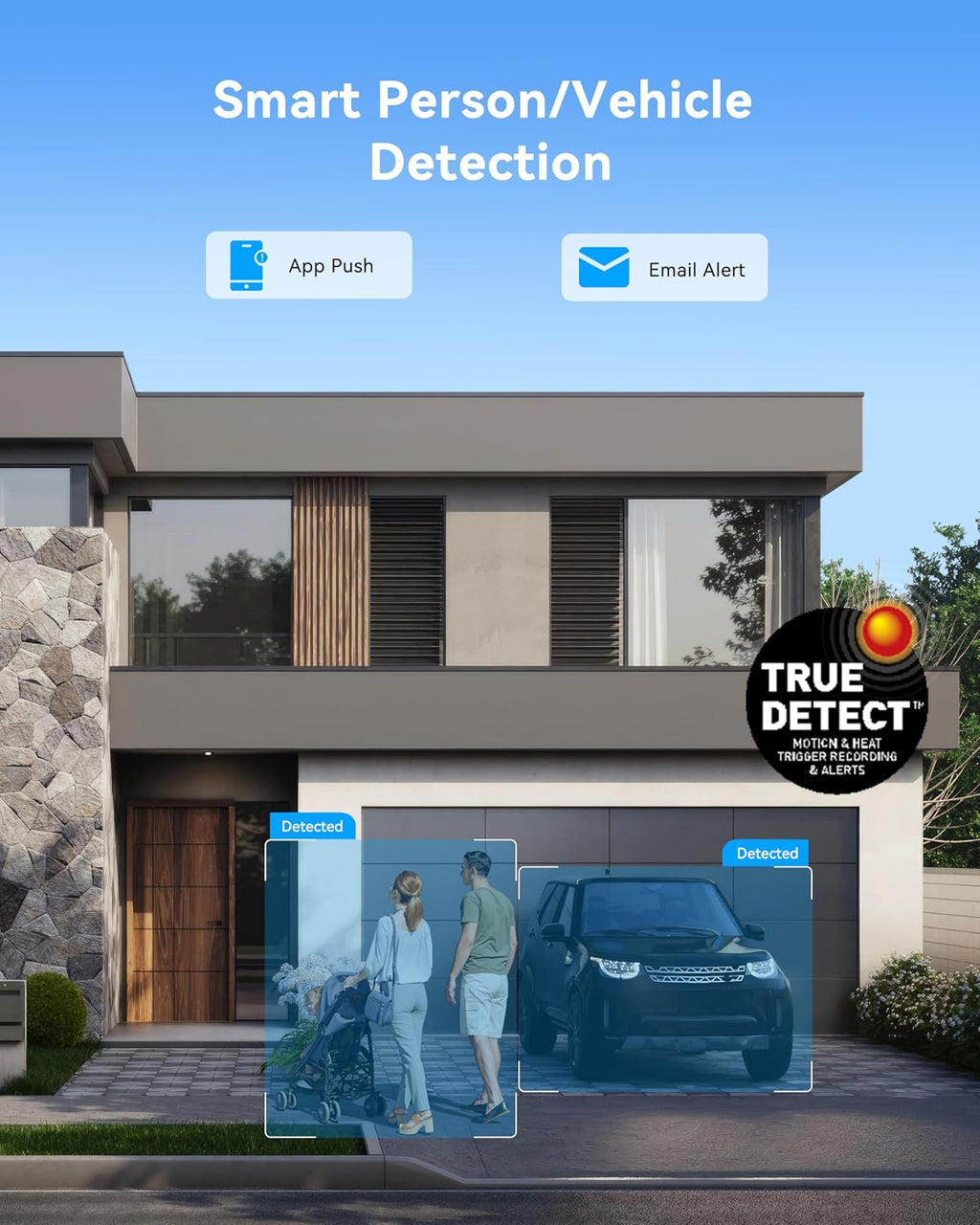 Swann Security Camera System, 1080P Full HD DVR, Wired, 4 Channels 4 Camers, Home/Outdoor, 24/7 Recording, Deterrent Red & Blue Lights, Color Night Vision, Human Vehicle Detection, 446854MQB