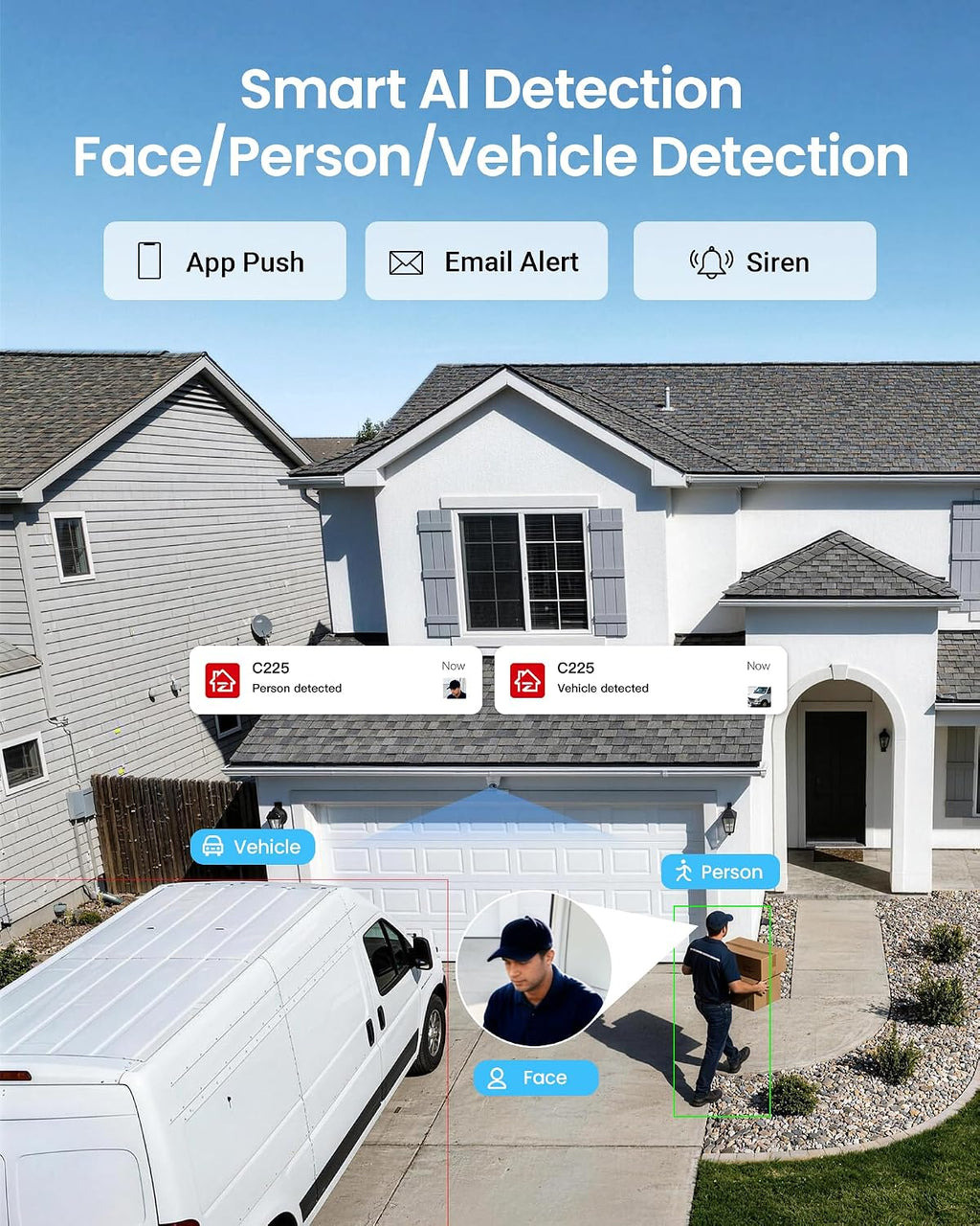 ZOSI 4K Security PoE Camera System with Person Vehicle Detection,8pcs 4K Outdoor Indoor IP Cameras,2 Way Audio,Night Vision,Sound Light Alarm,8 Ports 16CH 8MP NVR with 2TB HDD for Home 24/7 Recording