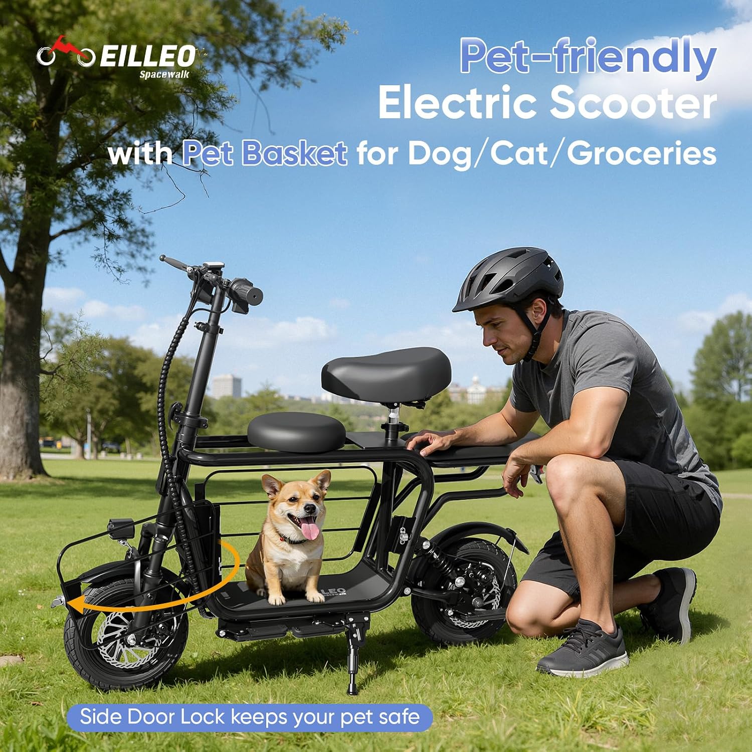 EILLEO Electric Scooter with Seat for Adult, 36V/48V Electric Scooter for Adults 500W/750W Motor, 20 Mile Range, 17.4/18.75mph, Dual Brakes, 14'/12' Tires, e Scooters with Seat