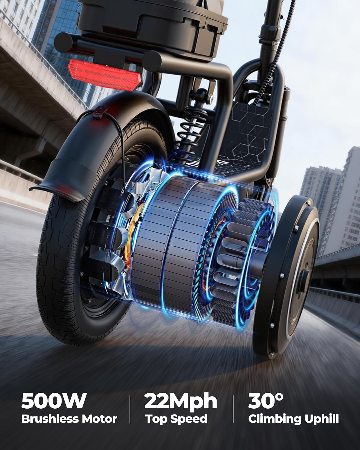 Electric Scooter, 350W/ 500W Motor, 19 MPH to 22MPH, 21 to 40 Miles Range, Dual Suspension, Dual Braking, App Control, Foldable Commuter E Scooter for Adults and Teens