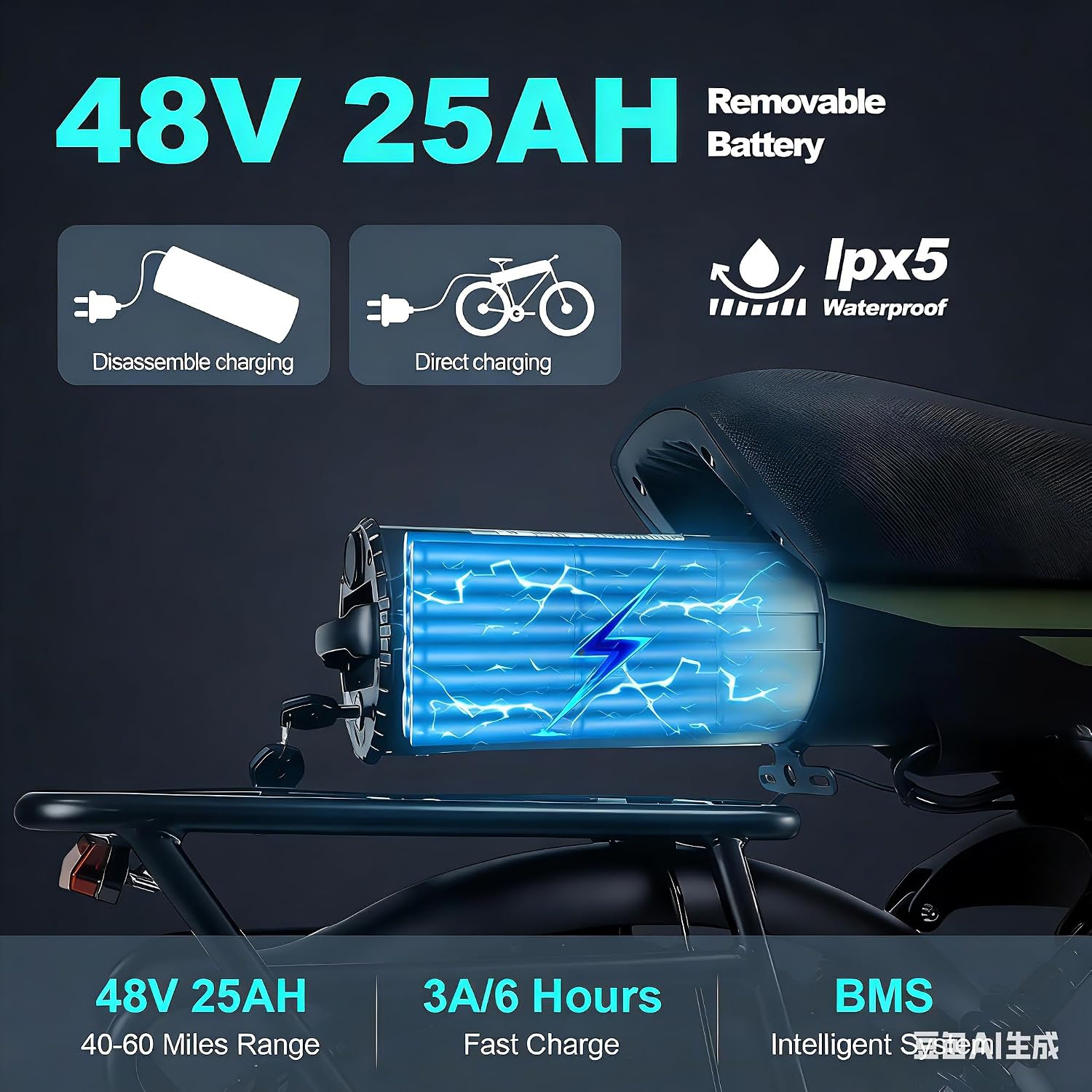 SMARTRAVEL Ebike with 1200W Brushless Motor,Removable 48V 20Ah Battery,UP to 32MPH,Electric Mountain Bike with 20' Fat Tire with Front/Rear Turn Signals for Men Women,Travel Bag