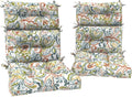 DYTXIII Outdoor High Back Chair Cushions Set of 2, Water Repellent Tufted Rocking Seat Cushions Replacement 44 x 22 Inch, Seat & Back Chair Pads for Patio, Balcony and Indoor Use -Paisley Botanical