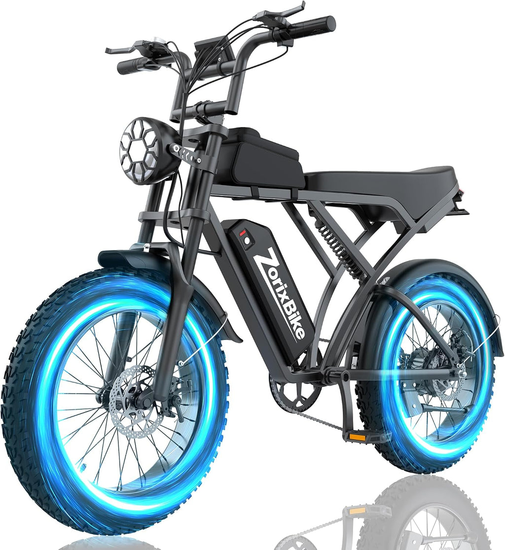 Electric Bike for Adults,48V 20AH - Peak Power 1500/3000W Brushless Motor Electric Bicycle - Max Speed 31-35MPH - Max 80 Miles Range - 20' x 4.0' Fat Tire Dirt E-Bike,7-Speed