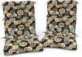 Outdoor High Back Patio Chair Cushions, Tufted Rocking Chair Cushions, Adirondack Cushions for Garden Porch Home Office Chairs Use, 44' x 22' x 4', 2 Pack,Black Yellow Crosby