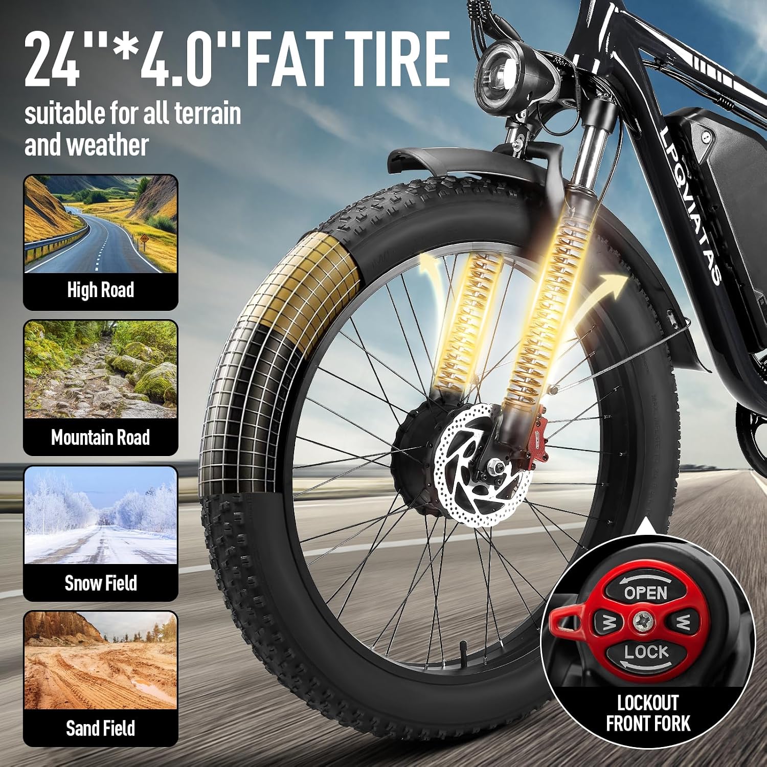Peak-9000W-Dual-Motor-Ebike Adults Men, 52V 34Ah 1768Wh Battery,24' x 4.0' Fat-Tire- Electric-Mountain-Bicycle 47MPH Full-Lockable-Suspension-Ebike 105 Miles Range Hydraulic Disc Brake