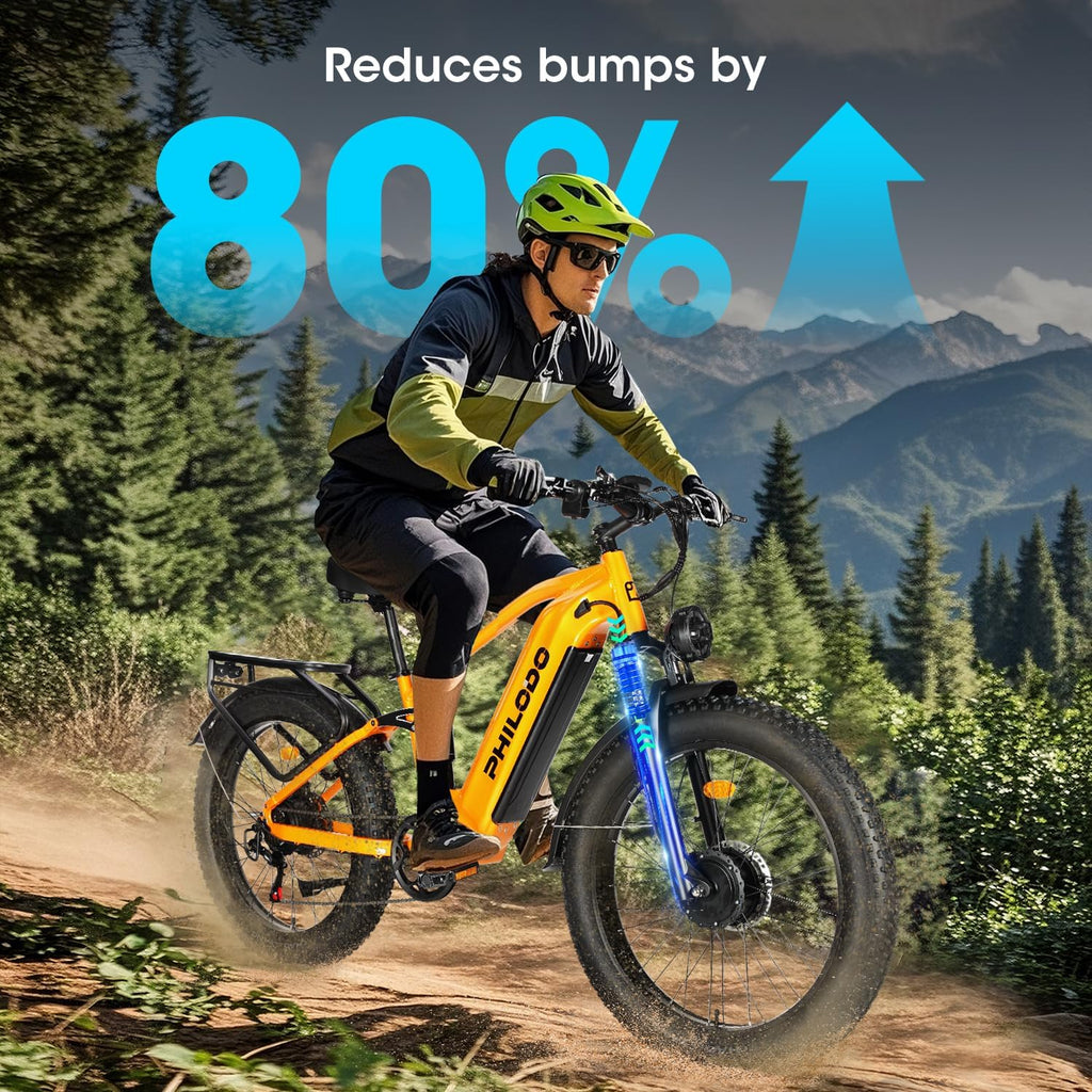 Electric-Bike for Adults, Dual-Motor-Ebike Hunting-Ebike 5000W, 60V 32AH Long Range Dirtbike, Fat-Tire-Electric-Bicycle, Full Suspension for Off-Road Snow Sand