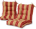 Greendale Home Fashions Outdoor 42x21-inch Seat/Back Chair Cushion (Set of 2), Tuscan Stripe