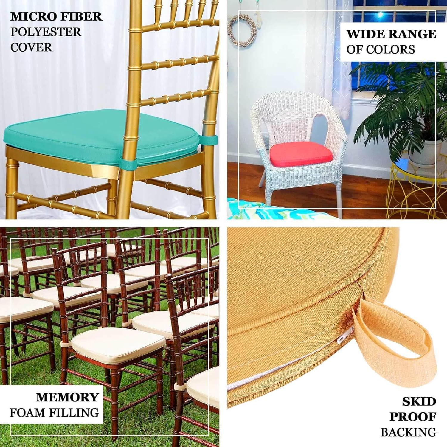 Efavormart 50PCS Chair Pad | Seat Padded Black Sponge Cushion