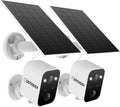 Defender Solar Powered 4K/8MP AI Everwatch Wireless Outdoor Security Camera, 2 Pack, Battery Powered, AI Detection, Color Night Vision, Spotlight/Siren, IP66 Rated, Two-Way Talk, Works w/Empower App