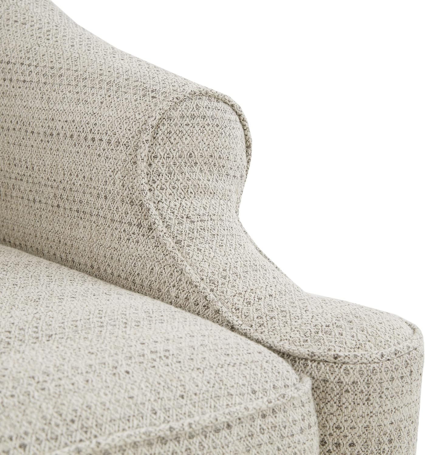 Madison Park Swivel Glider Chair for Living Room, High Back Bedroom Lounge Foam Seat Cushion Upholstered, Nursery Furniture, Metal Base, Fully Assembled, 29.5' W x 30.25' D x 34.5' H, Tan