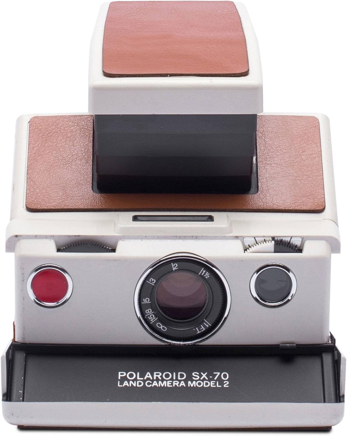 Polaroid SX-70 Land Camera Model 2 – White & Brown | Refurbished Vintage Folding SLR | Manual Focus Instant Camera | Uses SX-70 Film (Renewed)