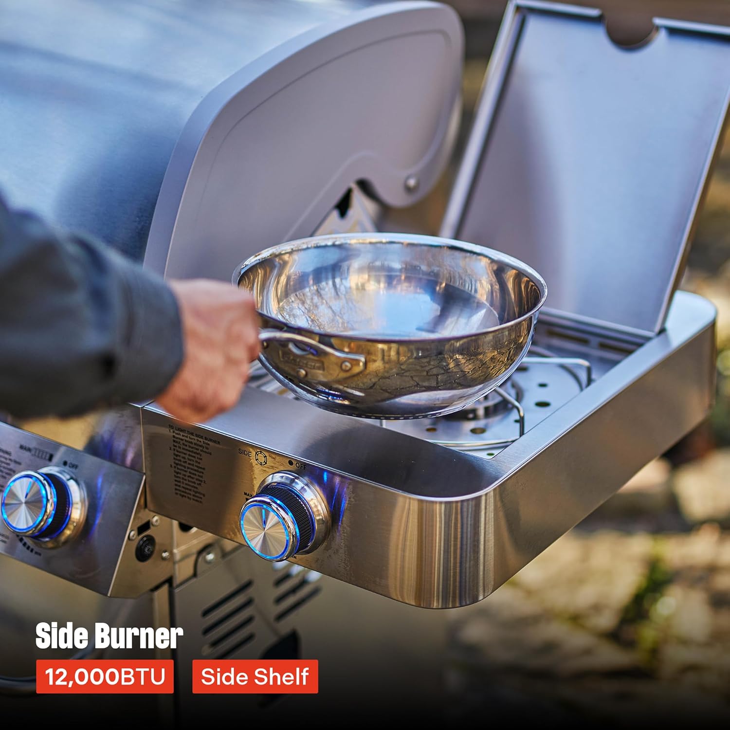 Monument Grills 77352 6-Burner Stainless Steel Cabinet Style Propane Gas Grill with Smoke Box(2 Items)