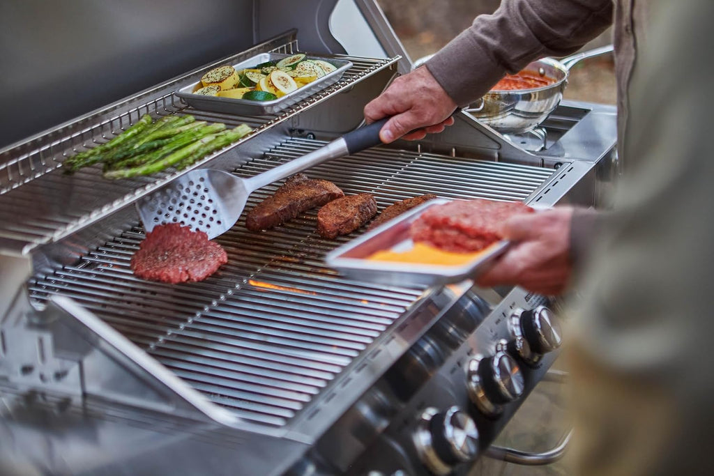 Monument Grills 77352 6-Burner Stainless Steel Cabinet Style Propane Gas Grill with Smoke Box(2 Items)