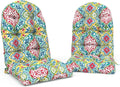 Indoor/Outdoor Adirondack Chair Cushions 44 x 19 x 4 Inch, Tufted Outdoor Rocking Chair Cushions, Anti-Slip High Back Patio Chair Cushion, Set of 2,Damask Red