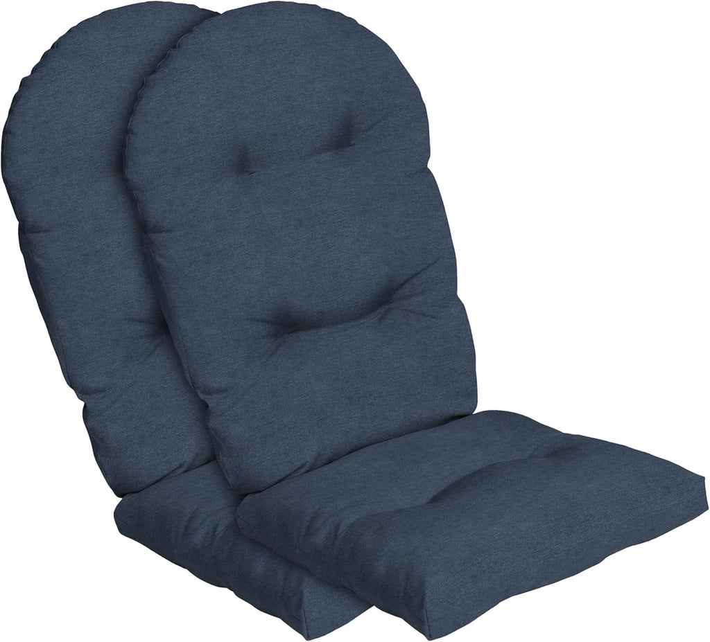 ARDEN Oceantex Indoor/Outdoor Plush Modern Tufted Adirondack Cushion, 2-Pack, 21.5 x 19, Water Repellent, Rain Proof, Fade Resistant Cushion For Rocking Chair Or Adirondack Ocean Blue