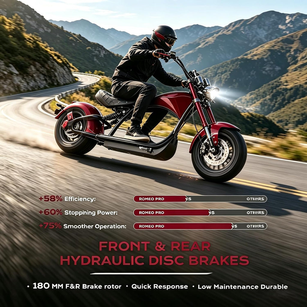 eAhora M1 2 Seater 2000W Electric Motorcycle for Adults,37MPH 60V 30Ah Battery 40 Miles Long Range Full Suspension Dual Hydraulic Brakes, Street Legal Electric Motorcycle