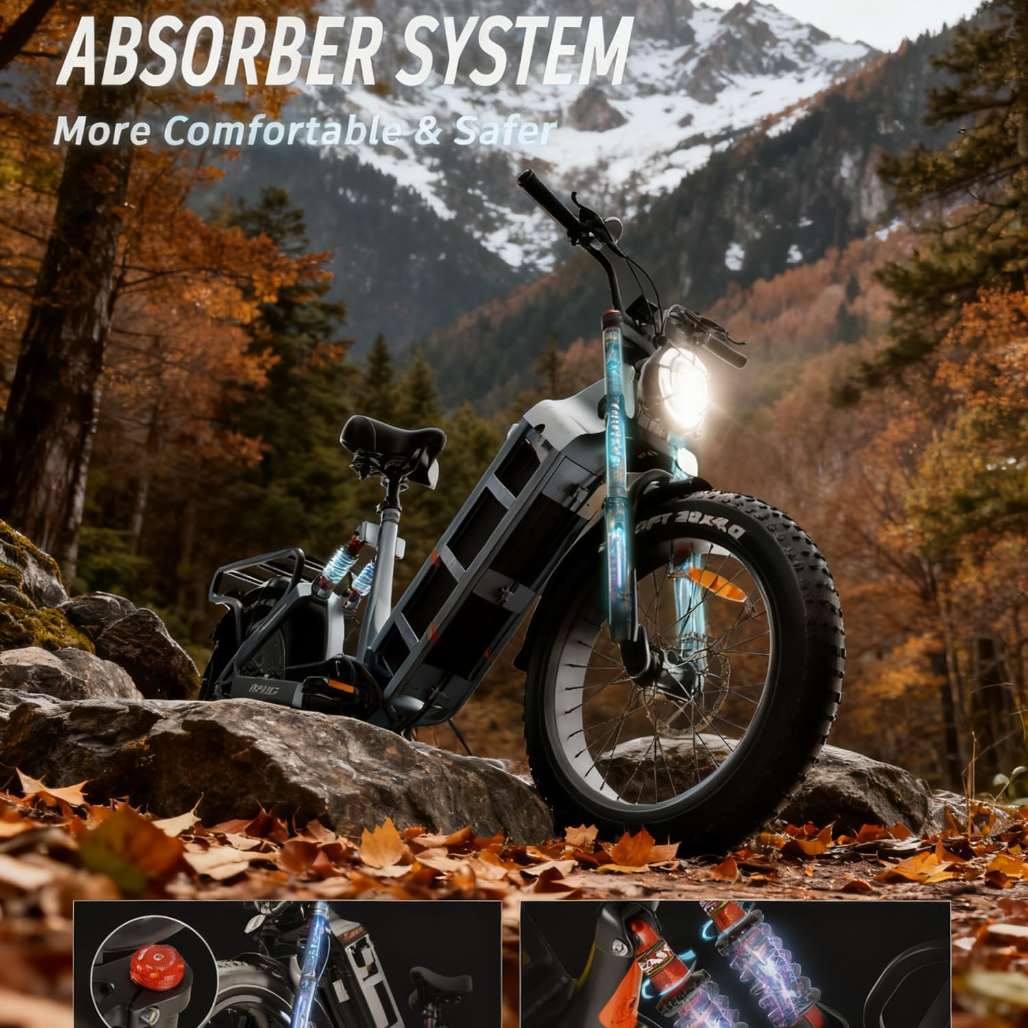 eAhora Juliet Pro 2/Juliet Electric Bike for Adults 5400W/1200W Dual Motor Electric Bicycle 43MPH 60V 70Ah 220+Miles Long Range 20' Fat Tire Full Suspension Mountain E-Bike with APP Control
