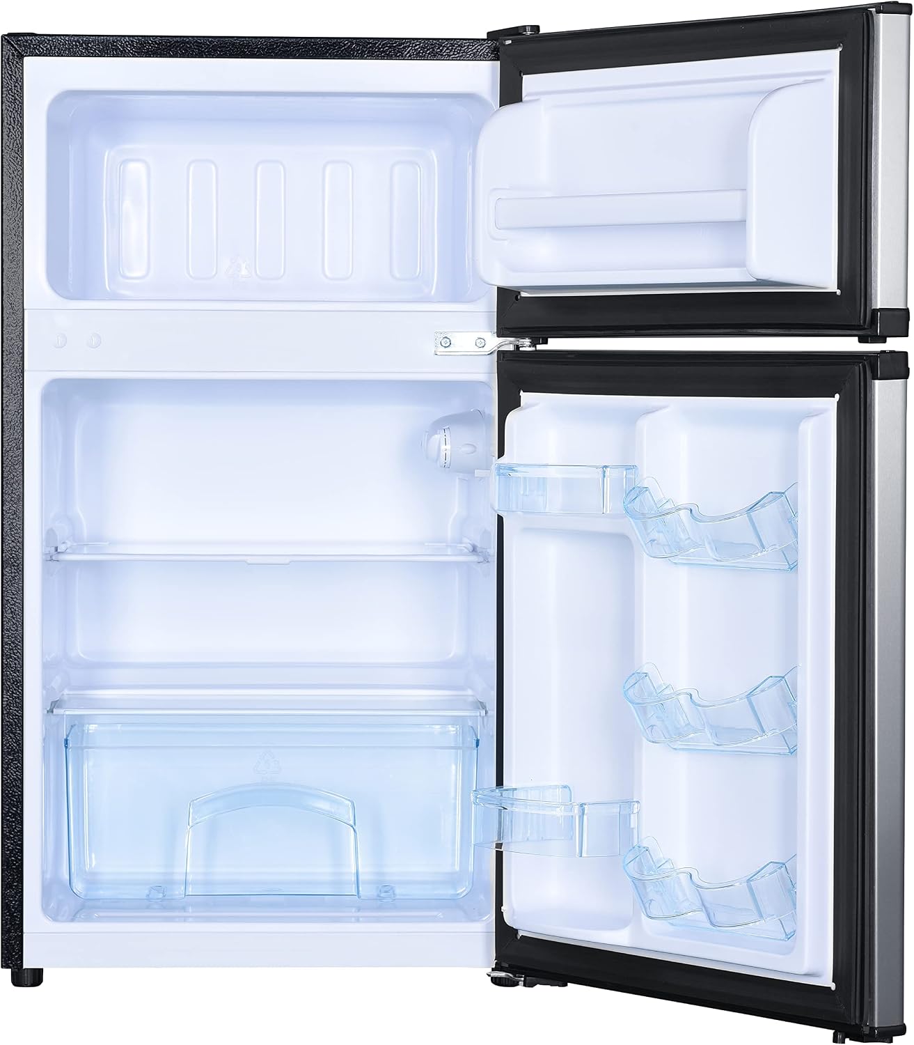Avanti 3.1 Cu. Ft. Compact Refrigerator with Freezer, Adjustable Glass Shelves, Reversible Door, Automatic Defrost, ENERGY STAR Certified, 3.1 cu.ft., Stainless Steel