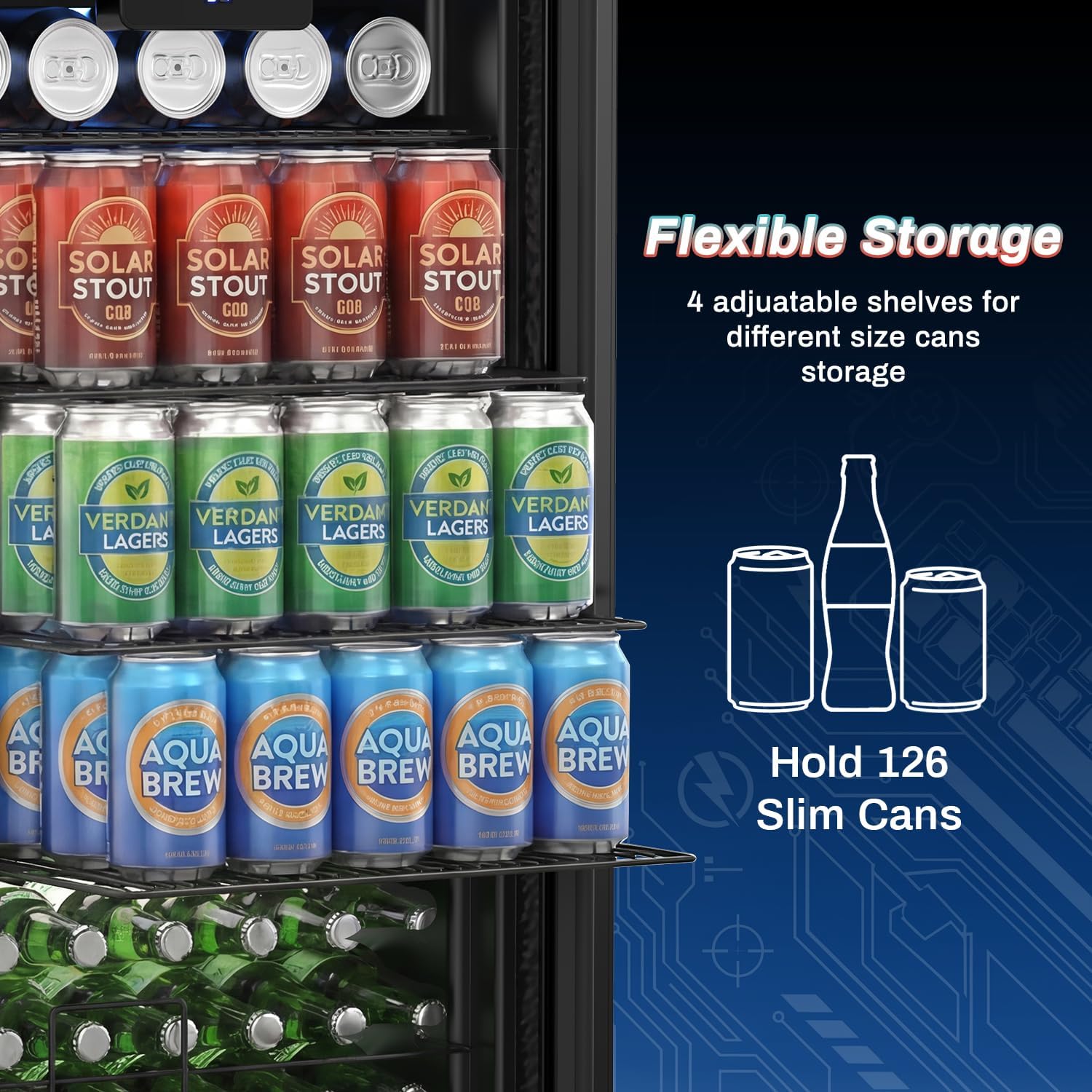 Velivi Gaming Light Up Glass Door Beverage Refrigertor, 3.2 Cu Ft Gaming Mini Fridge with Led RGB Lights Lockable Mini Fridge For Soda Beer, Drink Cooler Cyberpunk Gaming Rooms Bar Home Party