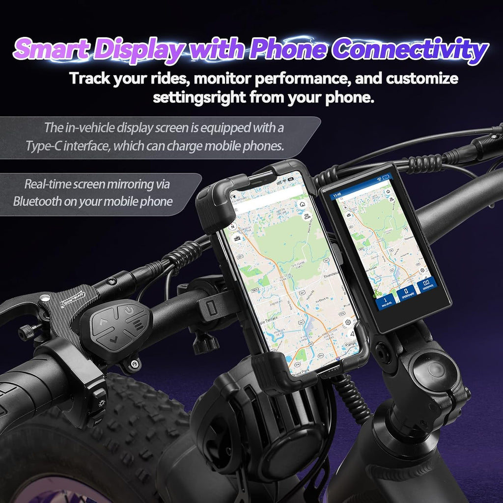 MENORX Dual Motor Electric Bike,26'x4'Fat Tire Electric Bike,Up to 5000W/7000W Peak, 60V/25Ah & 52V/23Ah Lithium Battery,Up to 45/50MPH &105 Miles Range E Bike
