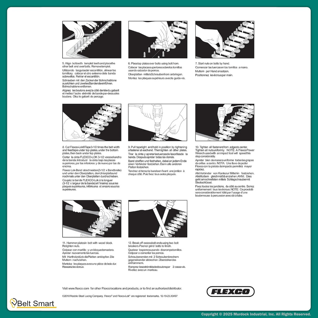 Genuine Flexco Convenience Power Tool Kit | 110 Bolt Breaker (#30474), HB1 Power Boring Bit (#30471), and HW1 Power Wrench (#30447) for Conveyor Belt Fastener Installation and Removal