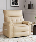 GarveeHome Oversized Leather Recliner Chair, Swivel Rocker Manual Recliner for Adults, Lazy Rocking Chair with Comfort Arms and Back Single Sofa for Living Room
