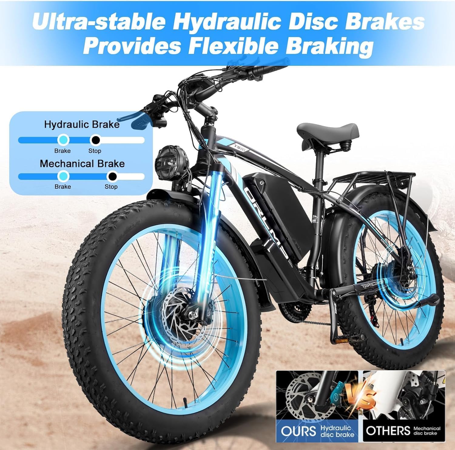 Dual Motor Electric Bike for Adults,6000W Peak,45MPH,60V&52V/25Ah Battery,26''&24'' Fat Tire,Up to 110 Miles Range,SHM 7-Speed Gear Ebike