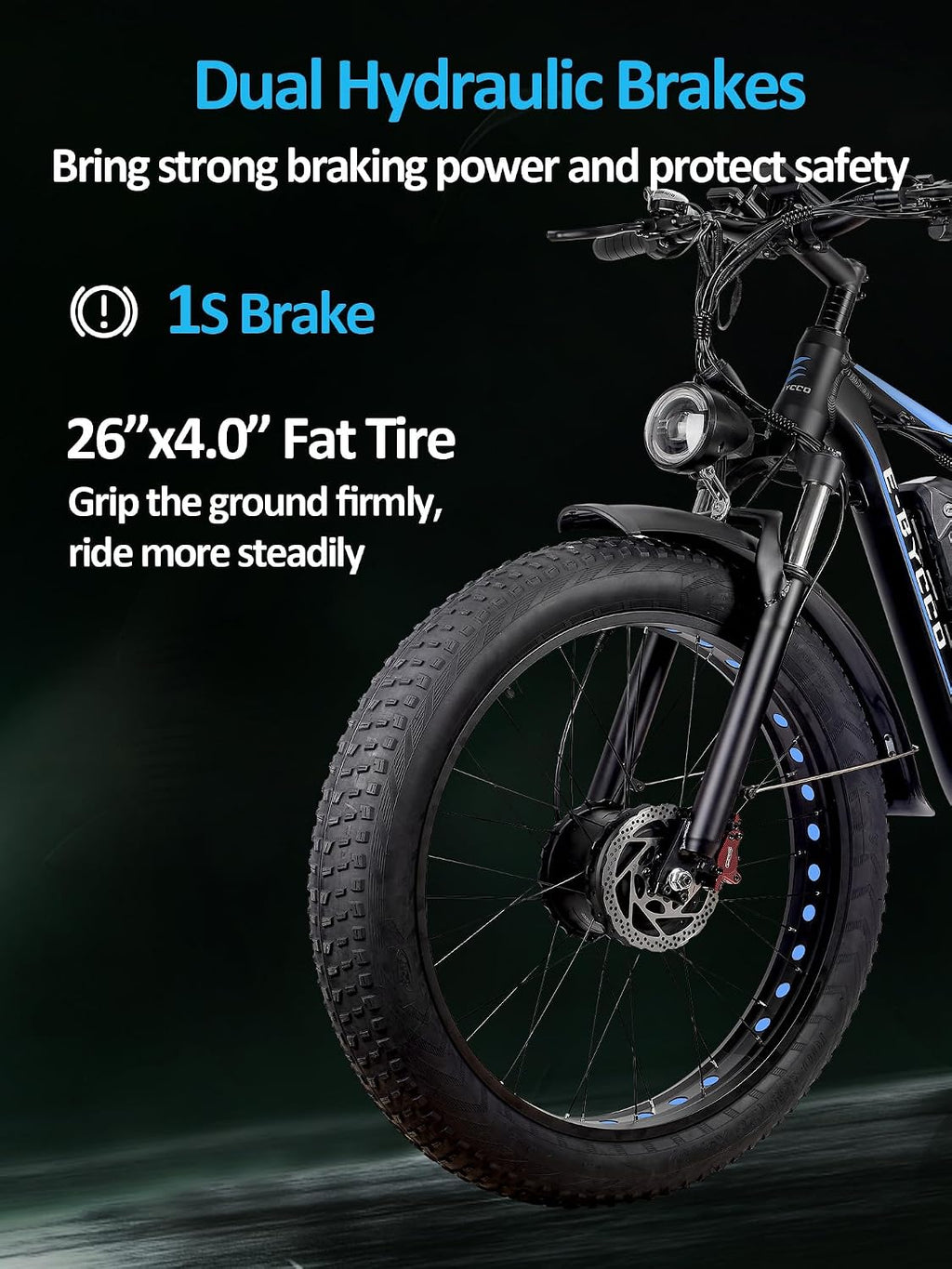 6000W Peak Electric Bike for Adults, 52V 32AH Dual Motor E-Bike, Up to 90Mile & 45 M P H All-Terrain Fat Tires Full Suspension 24/26 Inch Electric Bicycles Hydraulic Disc Brake for Road UL2849 by SGS