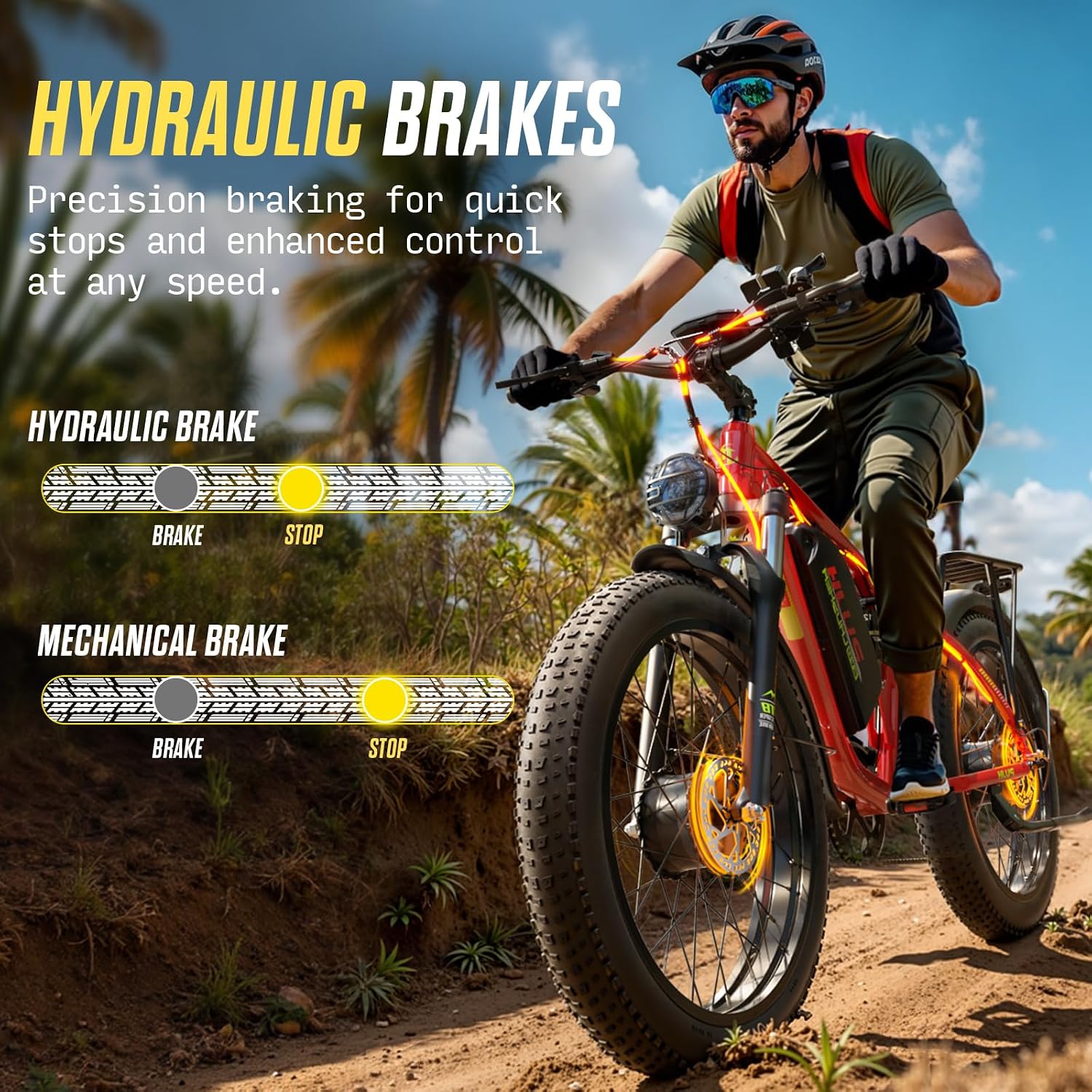 Electric Bike, 60V 20Ah 6000W Dual Motors, 26' Fat Tires Fast Ebike, Max 50mph 35-100 Mile Range, Full Suspension Hydraulic Brakes, for Off-Road Mountain Riding Adventures