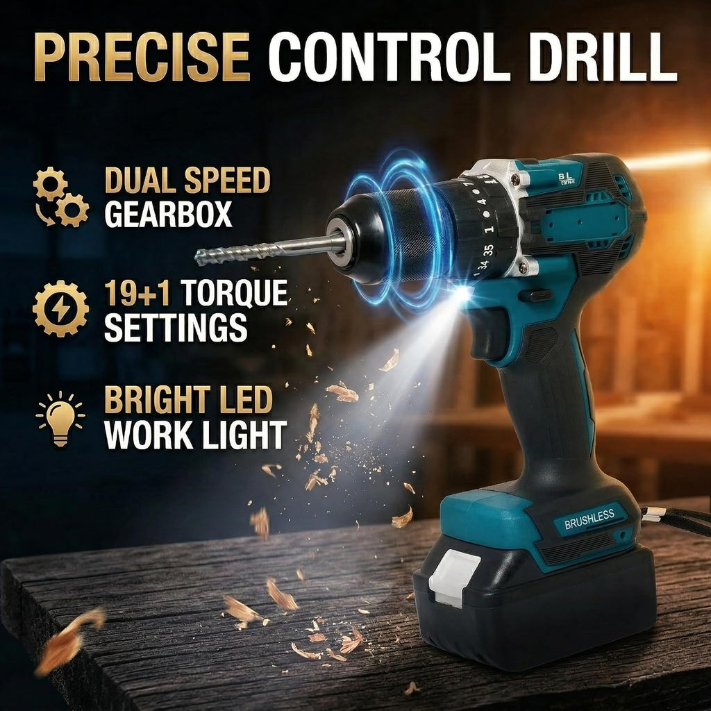 SELFIE CAT 4 Set Brushless Cordless Combo Kit Power Tools, Hammer/Angle Grinder/Impact Wrench/Drill Impact Drill Set, Cordless Drill and Impact Driver Combo With 4 Battery&2 Chargers for Home, DIYers