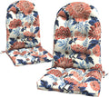 LVTXIII 2 Pack Outdoor Adirondack Chair Cushions, 44x19x4 Inch Water Repellent Patio Cushions for Rocking Chairs, Thick Tufted High Back Seat Cushion Set, Vibrant Blossom