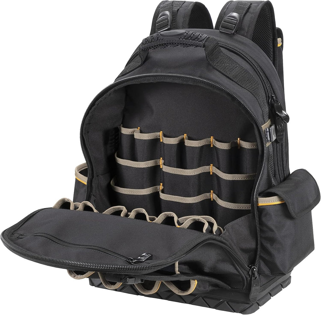 CLC Work Gear PB1133 38 Pocket Molded Base Tool Backpack, Black/Blue
