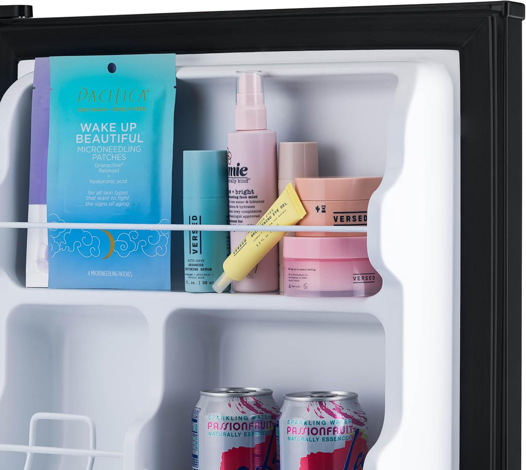 NewAir 3.3 Cu. Ft. Compact Mini Fridge with Chiller Compartment, Energy Star Certified, Single Door Refrigerator, Can Dispenser, Perfect for Dorm Rooms, Bedrooms, Home Offices, and RV Vans