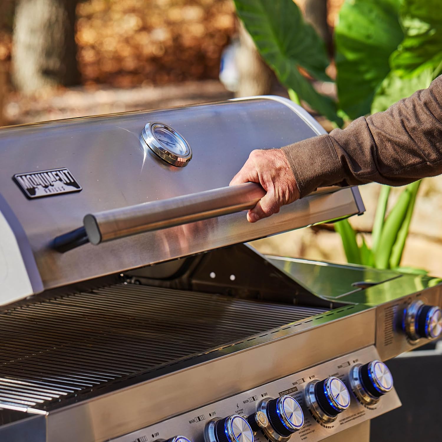 Monument Grills 77352 6-Burner Stainless Steel Cabinet Style Propane Gas Grill with Barbecue Tool Set(2 Items)