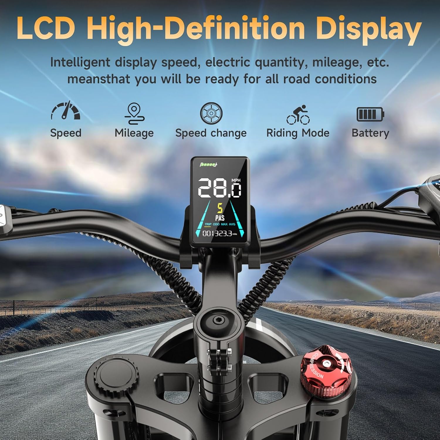 HiKeep Electric Bike for Adults - 20 x 4 Inch Fat Tire Ebike, 750W/Peak 1500W Motor Ebike, 48V15.6AH, 4 Riding Modes Electric Dirt Bike, 7 Speed Electric Motorcycle, Safety Tested to UL 2849